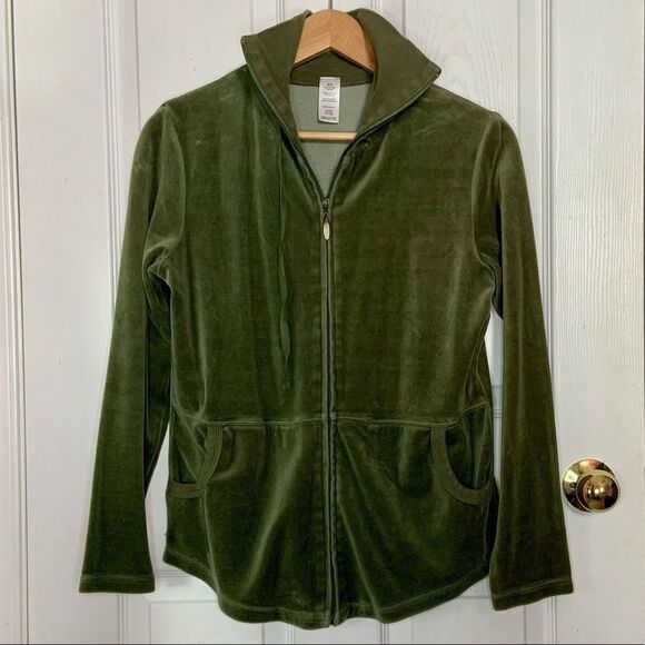 Velour Zip up Sweater - Picture 7 of 10